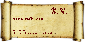 Nika Mária névjegykártya