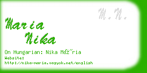 maria nika business card